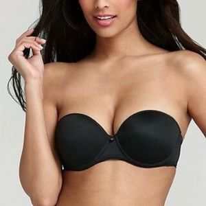 NWT Chantelle Sensua Invisible Ultra-Comfort Strapless T-Shirt Bra Black Sz 32A